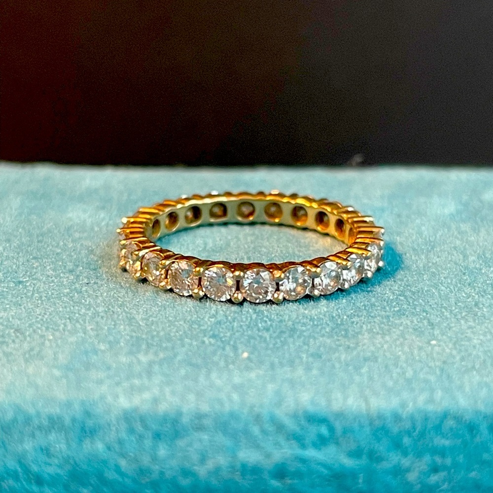 14k yellow gold Moissanite eternity ring